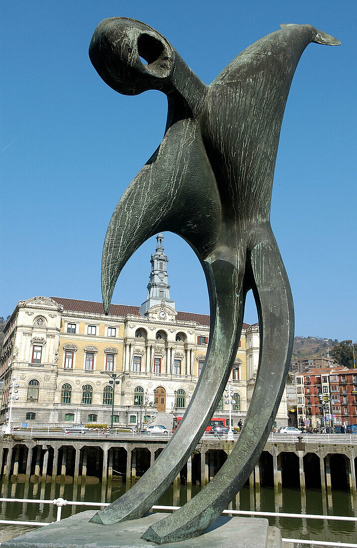 Vicente Vázquez Canónico sculpture. City Hall. Bilbao. Bizkaia. Euskadi. Spain.