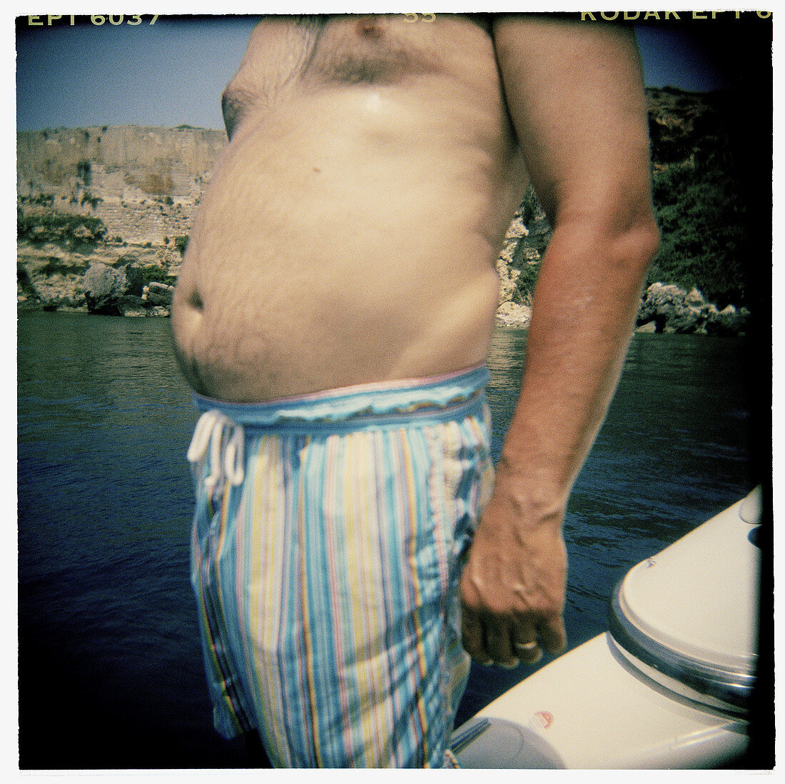 Fat stomach of a young man