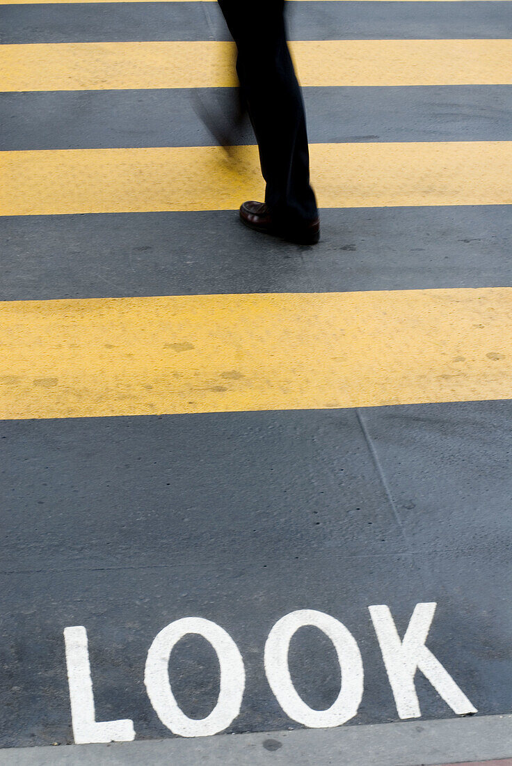 Look , Crosswalk. Liverpool Station, London. England. UK