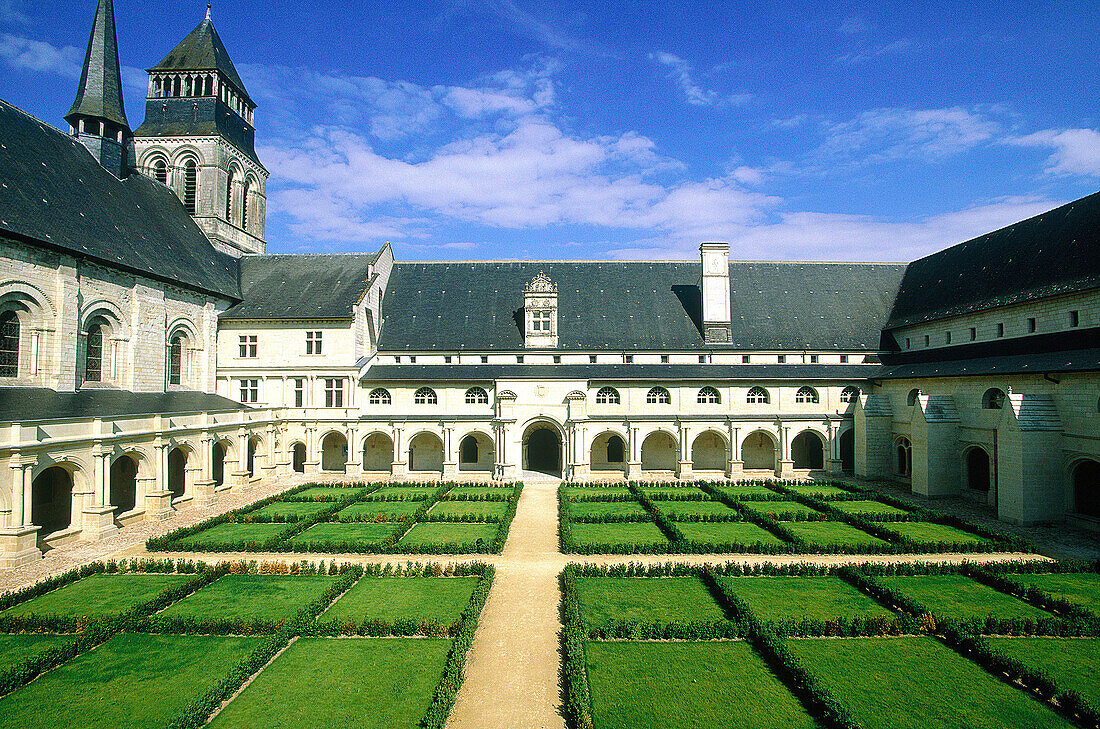 Cloister of Fontevraud Abbey. Val-de-Loire. France