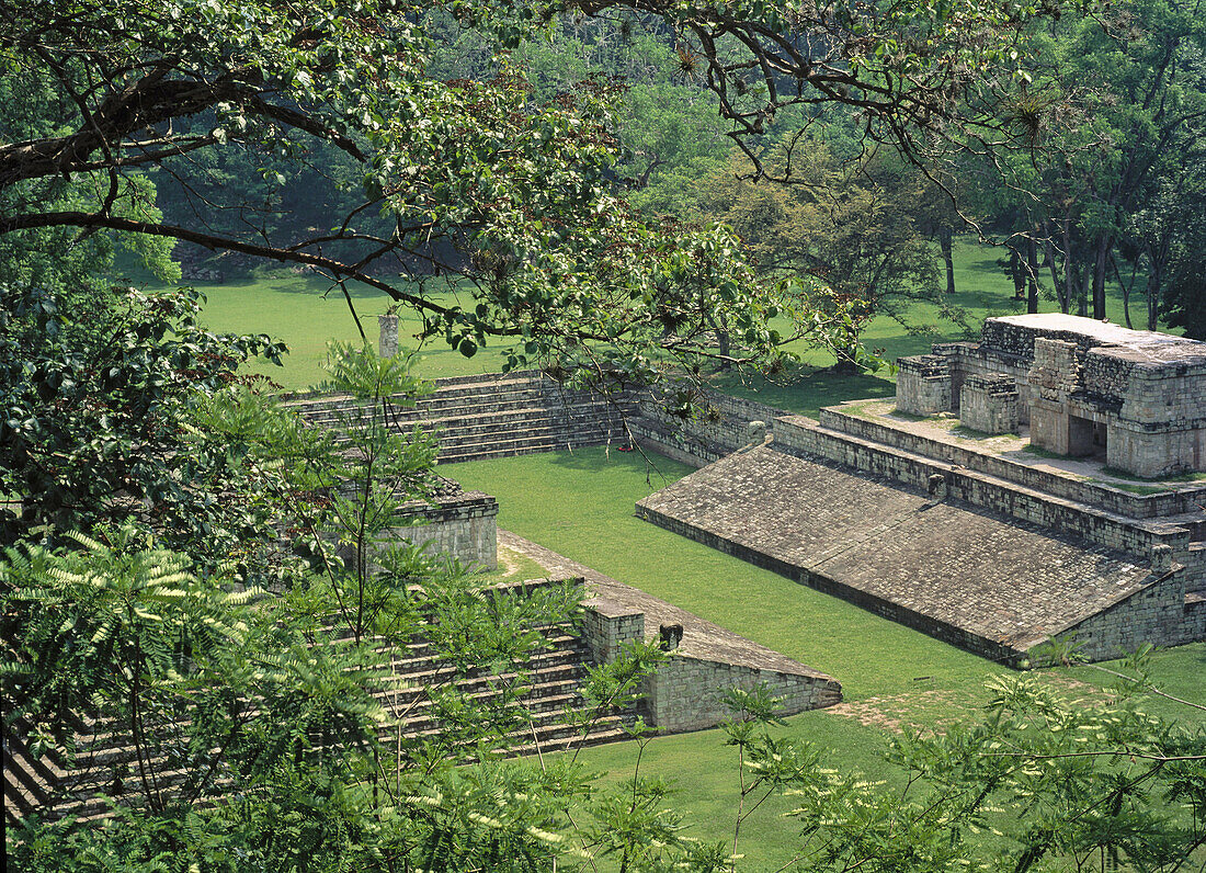 The Ball Court. Mayan ruins of Copan. Honduras