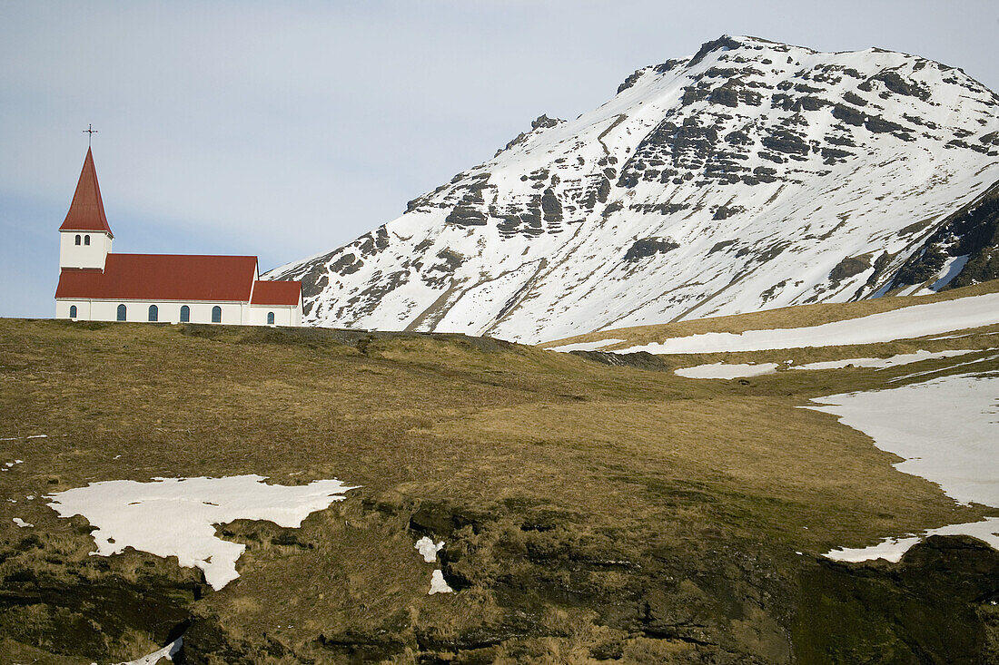 Myrdalsjokull Icecap near Town Vik, Southern Iceland
