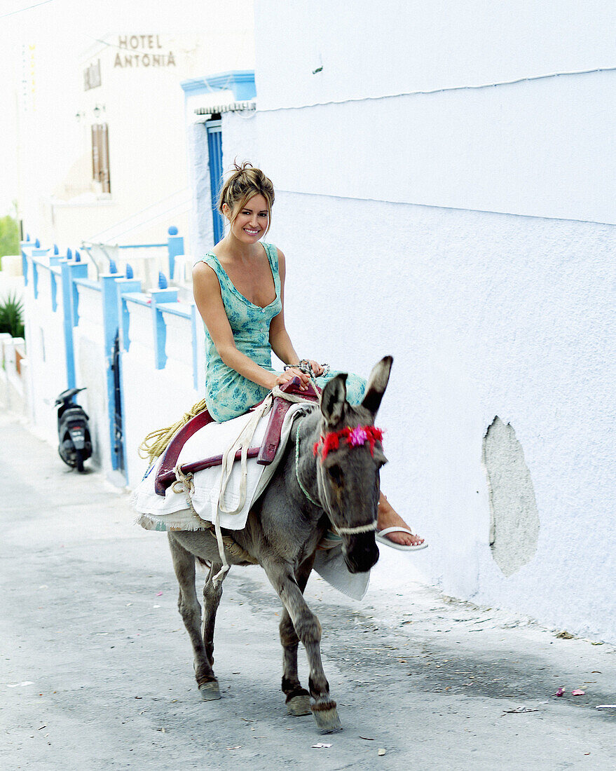 s, Animal, Animals, Architecture, Blue, Color, Colour, Contemporary, Daytime, Donkey, Donkeys, Exterior, Facial expression, Facial expressions, Female, Generation X, Grin, Grinning, Holiday, Holidays
