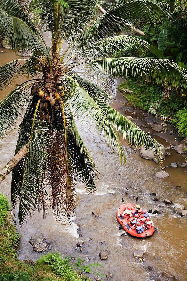 Rafting, view from Four Seasons hotel in Sayan. Island of Bali. Indonesia