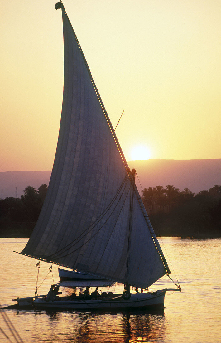 Felucca on Nile River. Luxor, Egypt