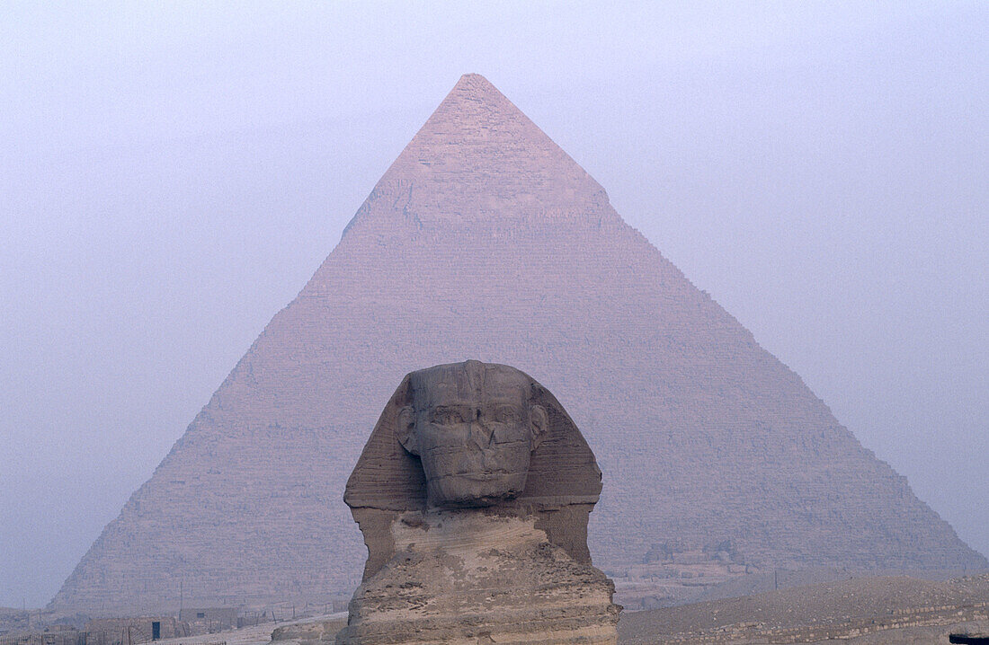 Sphynx and pyramids, Gizeh. Egypt