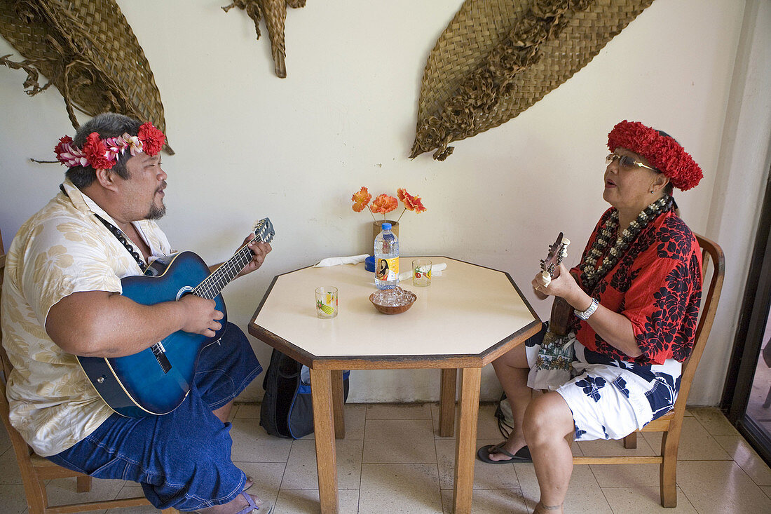 Cafe in the airport. Moorea island. French Polynesia