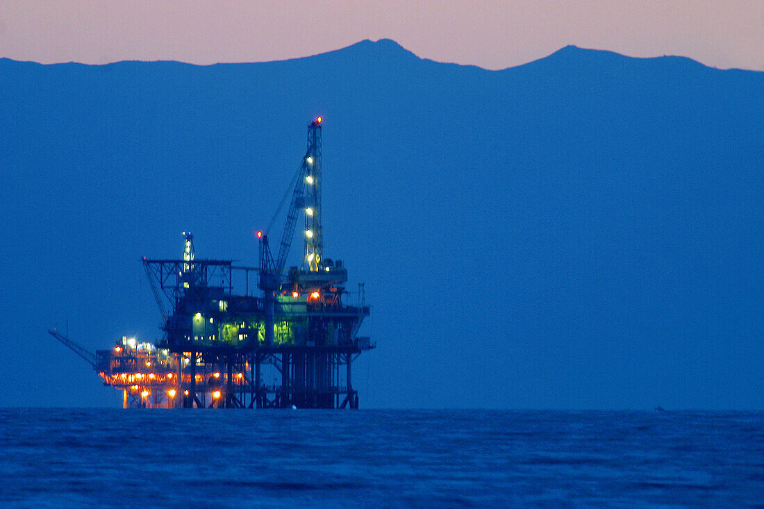 Oil production platform. California. USA
