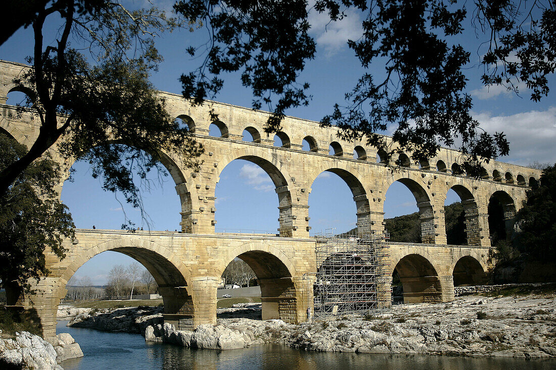 Pont du Gard, Roman aqueduct. Provence, France