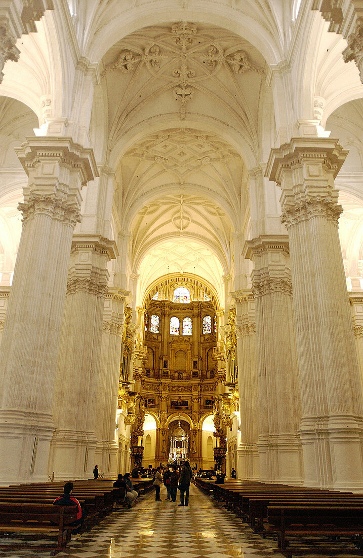 Interior of the cathedral. Granada. Spain