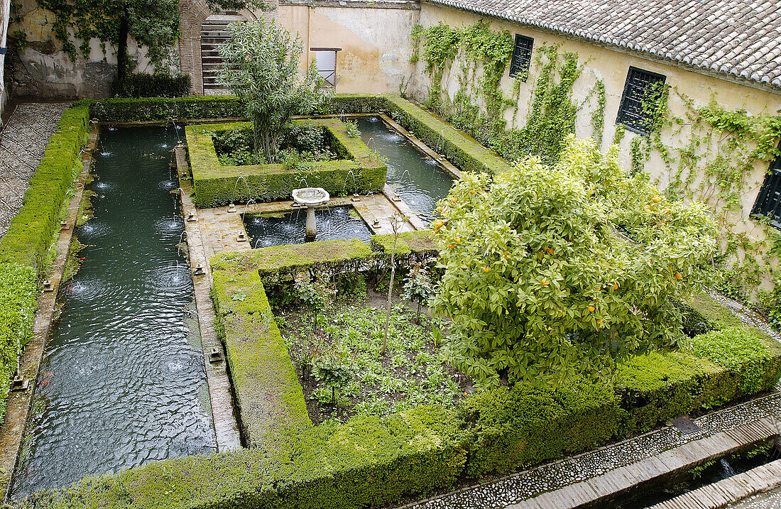 Gärten des Generalife, Alhambra. Granada. Spanien