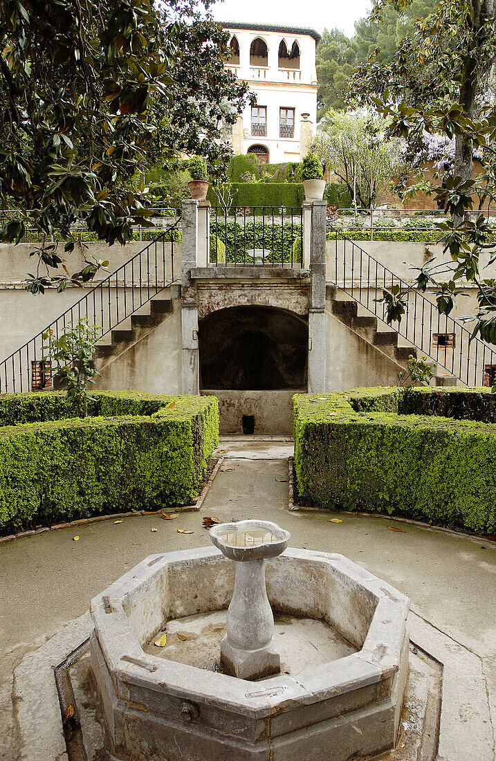 Gärten des Generalife, Alhambra. Granada. Spanien