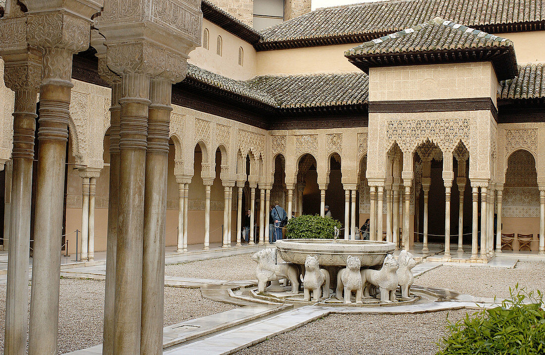 Courtyard of the Lions, Alhambra. Granada. Spain