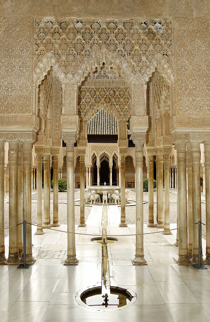 Courtyard of the Lions, Alhambra. Granada. Spain