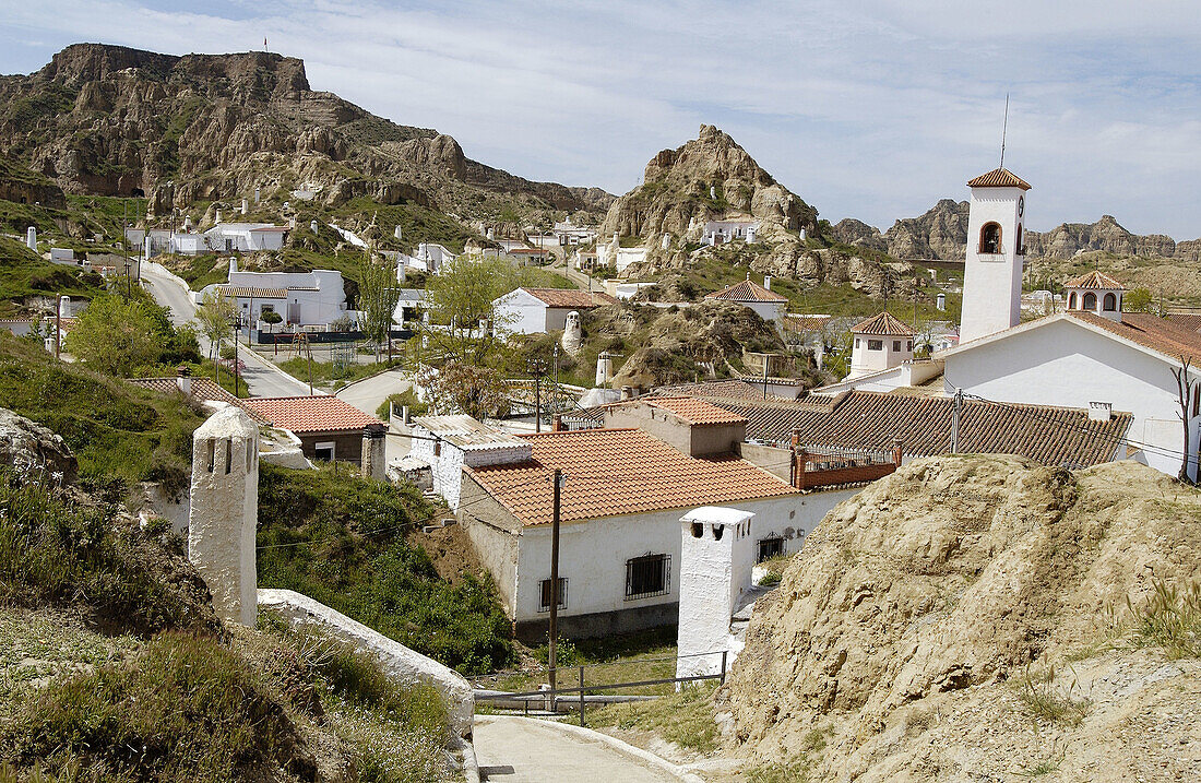 Troglodytenviertel von Santiago. Guadix. Provinz Granada. Spanien