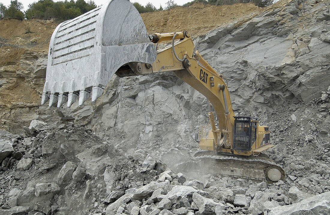 Marl extraction at quarry for cement plant