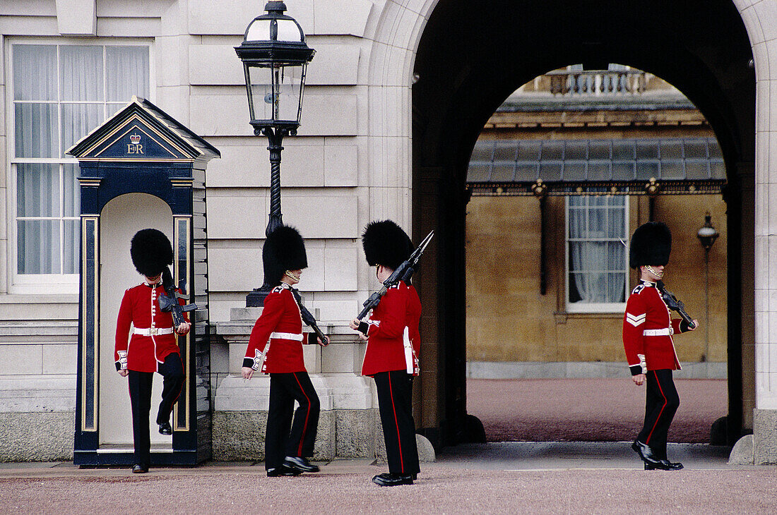 Changing of the guard, Buckingham Palace. London. England