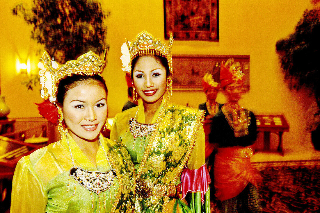 Malaysian dancers at Sheraton Hotel. Hongqiao new business district, Shanghai. China