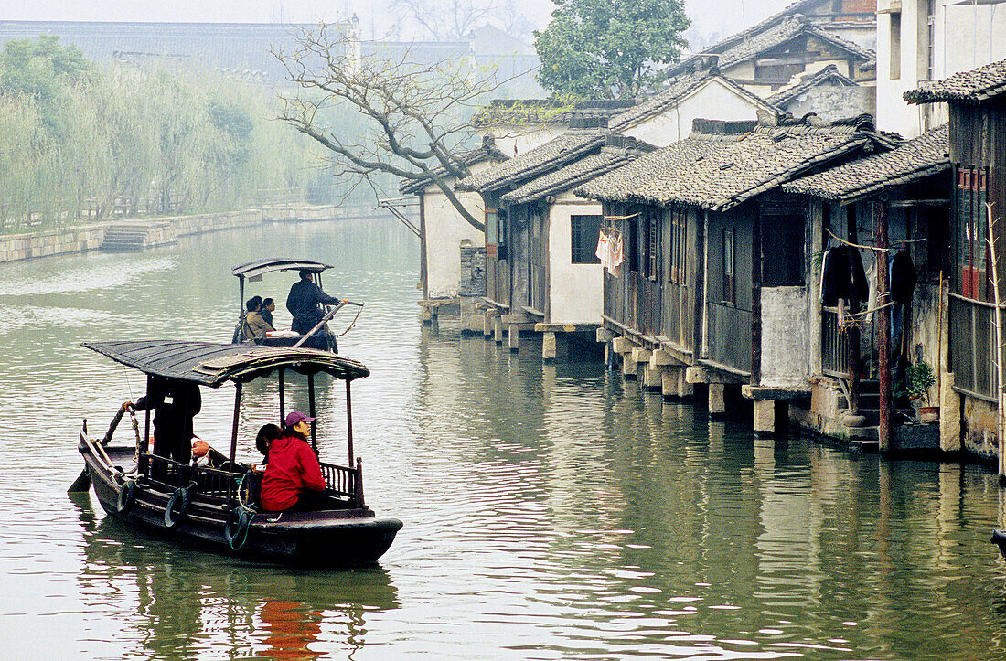 The main canal. Wushen, small historic city with many canals. Zhejiang province, China