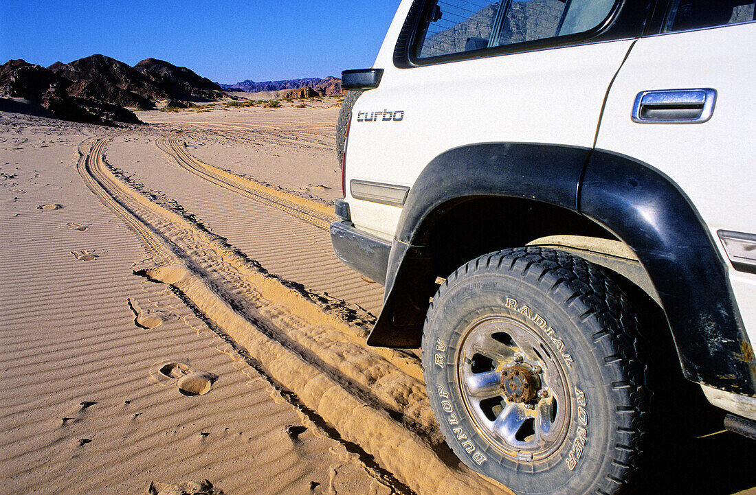 Four-wheel drive in the Sinai desert. Egypt