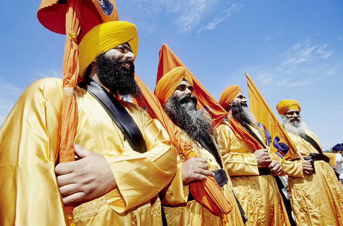 Sikhs demonstrating against India in Hyde Park. London. England