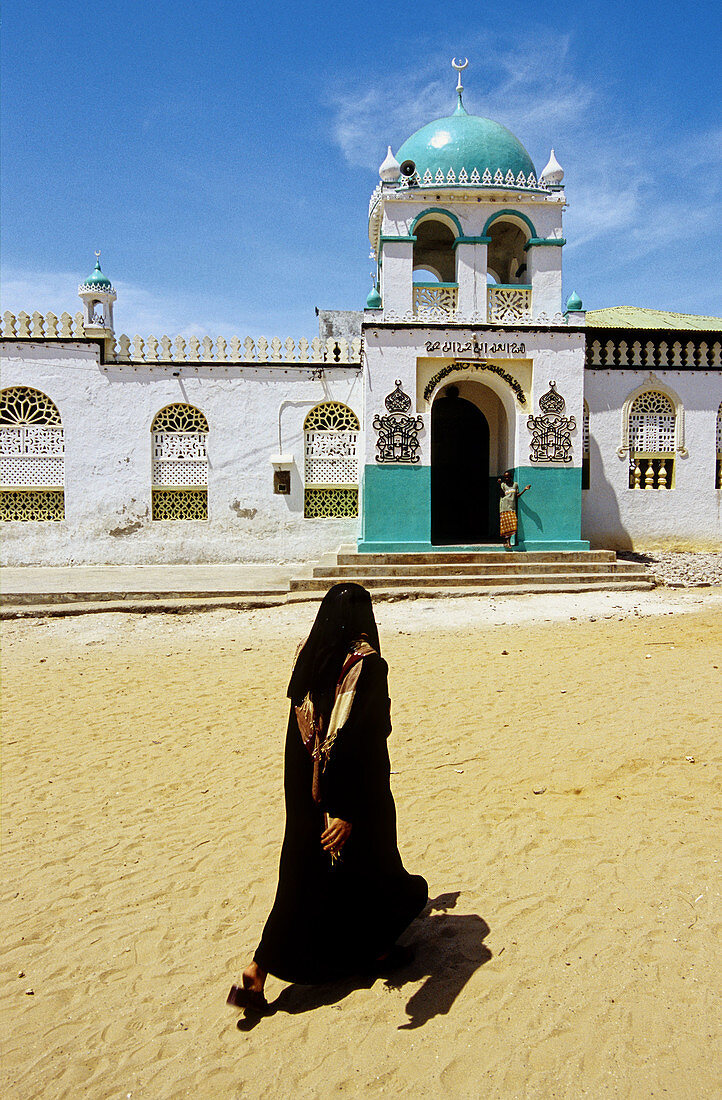 Main mosque. Lamu, historic town founded by Moslems Arabic traders from the Persian Gulf since 7th century. Lamu Island. Indian Ocean Coast. Kenya