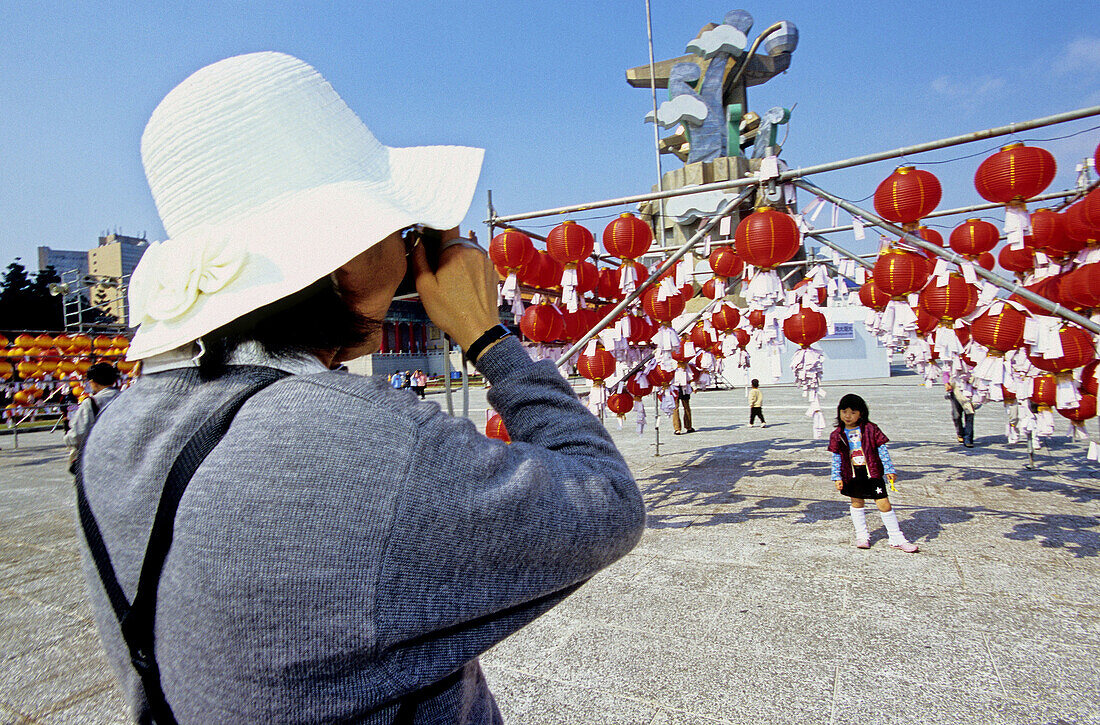 Traditional lantern festival at Chiang Kai-shek Memorial Hall. Taipei. Taiwan