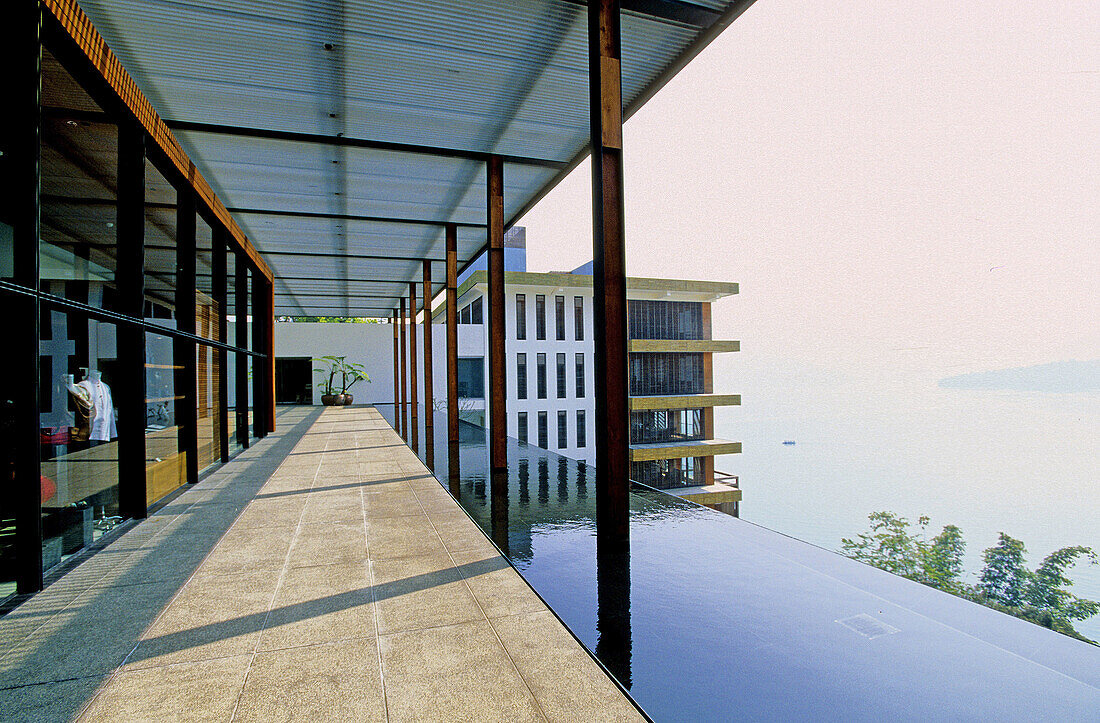 The luxury and design Lalu hotel overlooking Sun Moon Lake. Taiwan