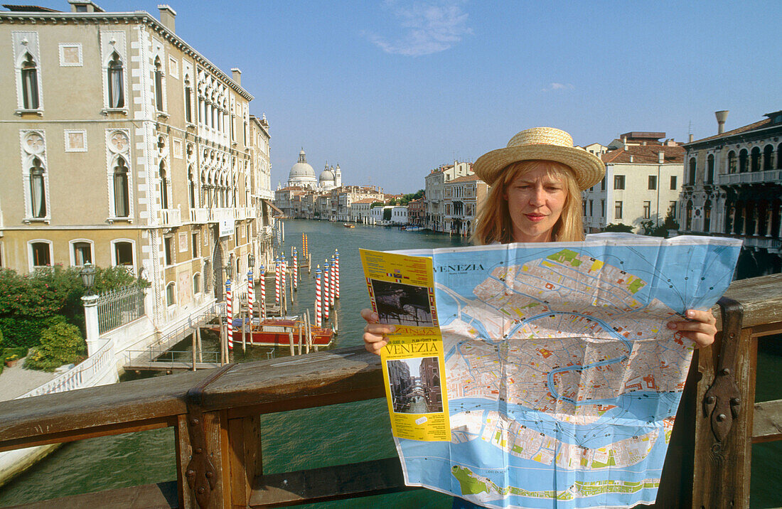 Accademia bridge on the Grand Canal. Venice. Italy.