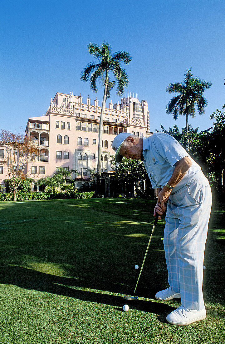 Golf teacher and former world champ. The Boca Raton Resort (architect Mizner). Boca Raton, Florida. USA