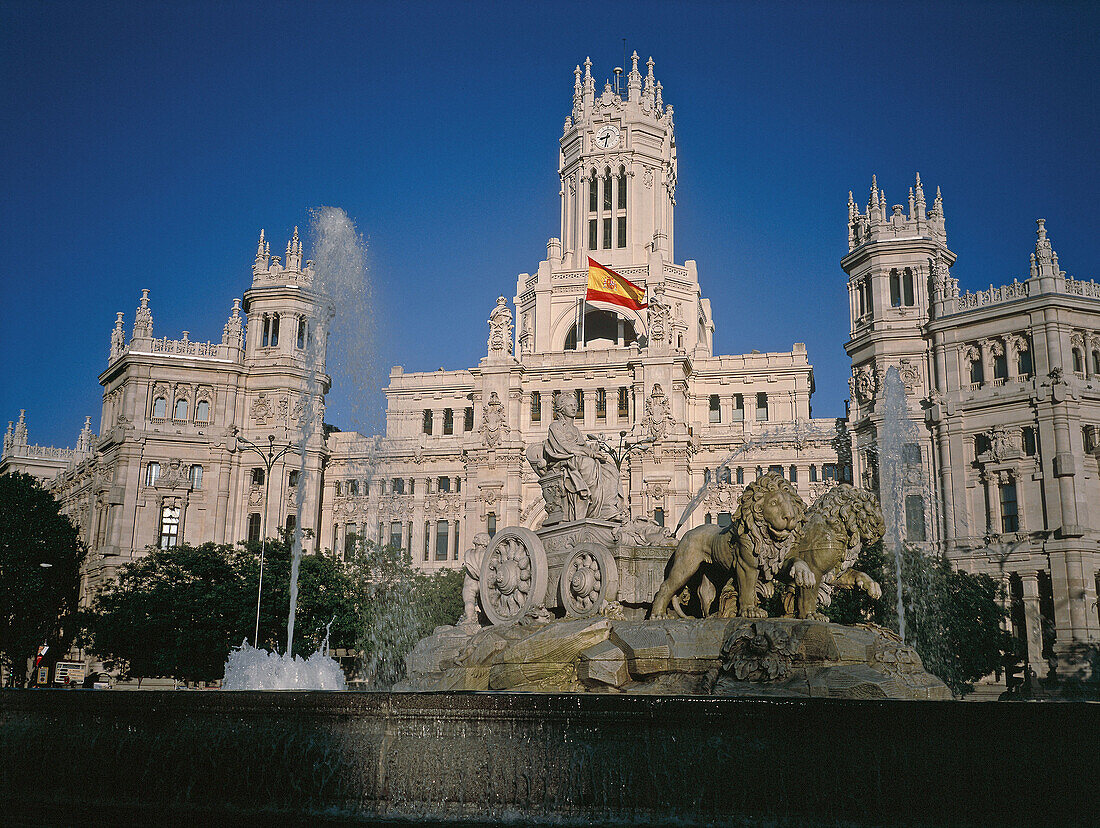 Cibeles fountain and Palacio de Comunicaciones. Madrid. Spain