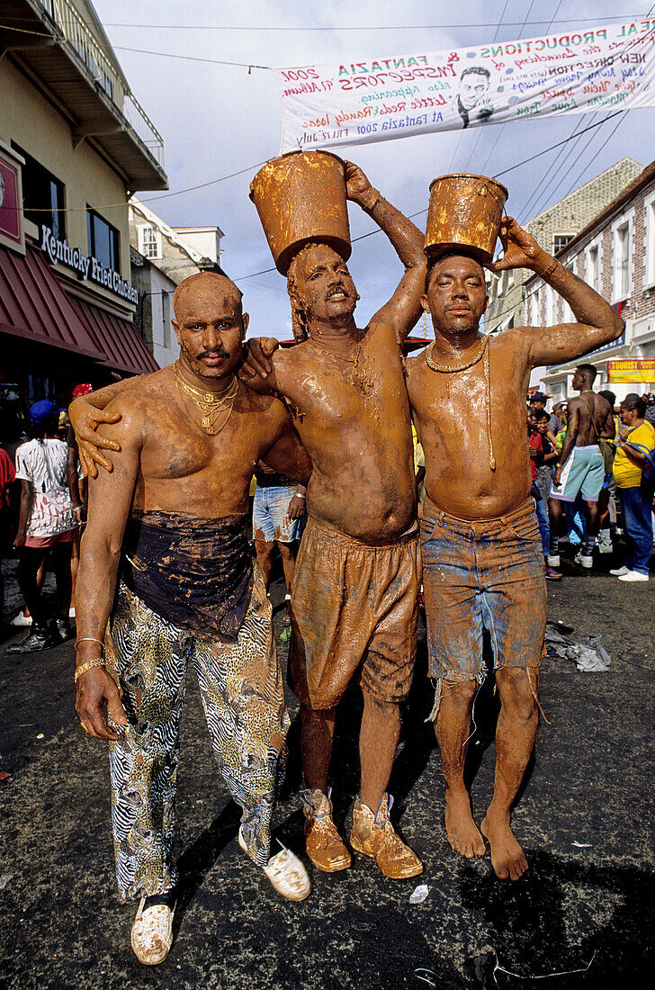 Mardi-Gras parade and preparation. Carnival. Grenada island. Caribbean