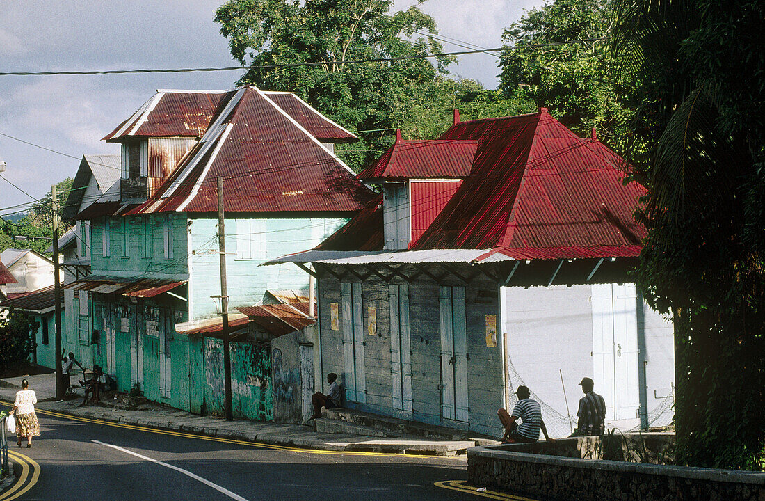 Creole house near Victoria. Mahe Island. Seychelles archipelago. Indian Ocean.