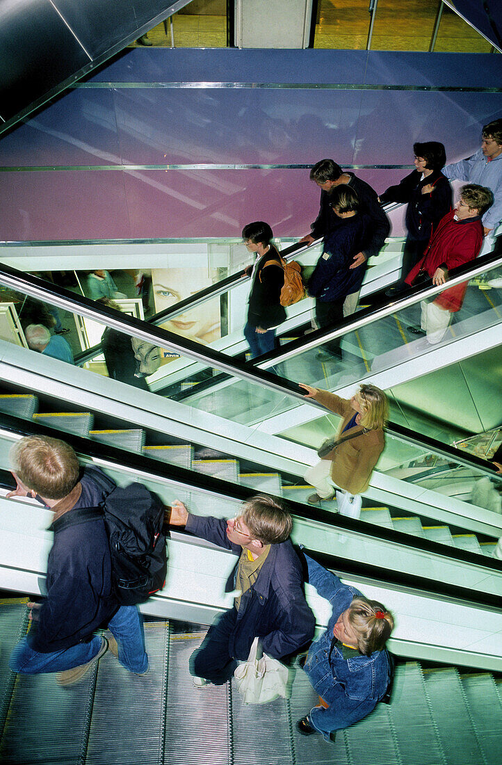 Escalators in a department store. Stockholm. Sweden