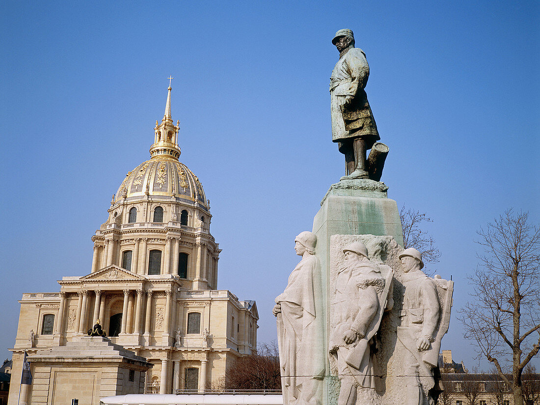 Marshal Ferdinand Foch monument by Hôtel des Invalides. Paris. France