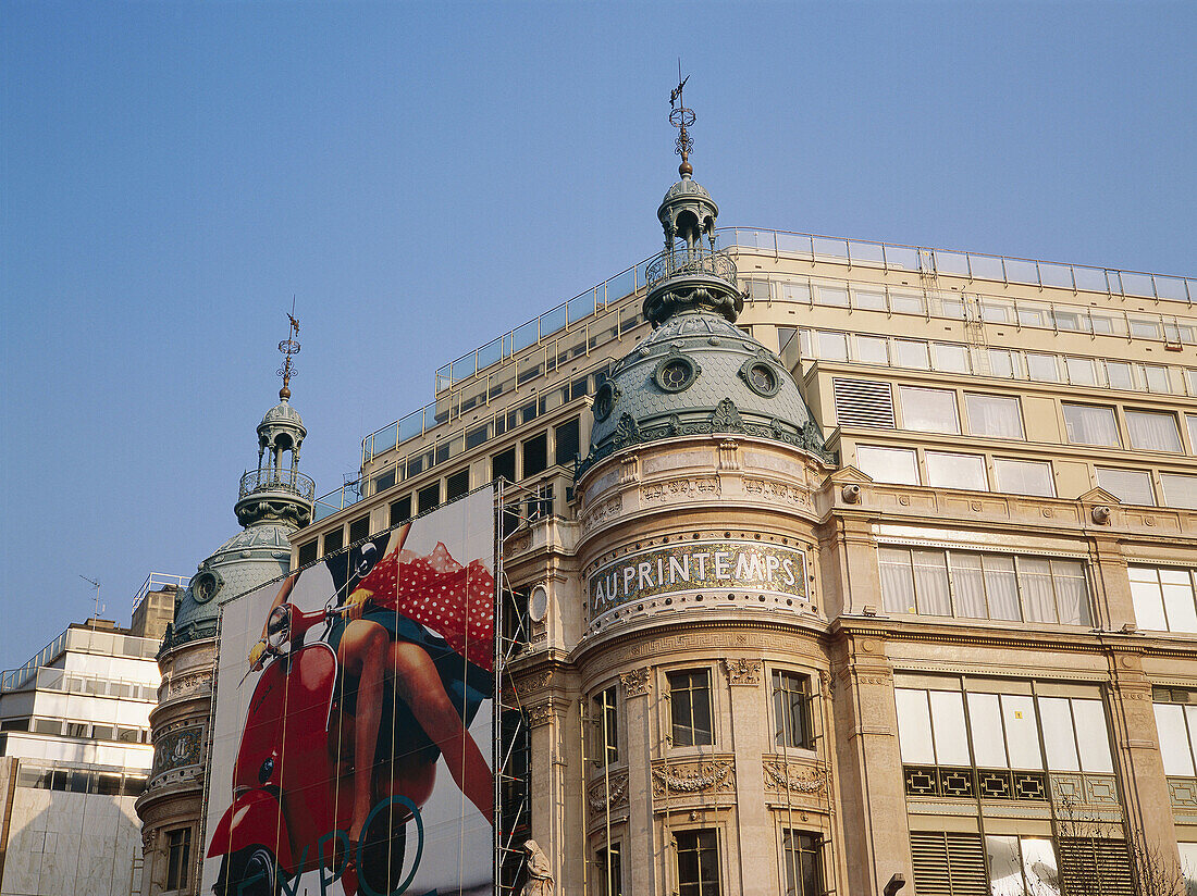 Le Printemps department store building. Paris, France