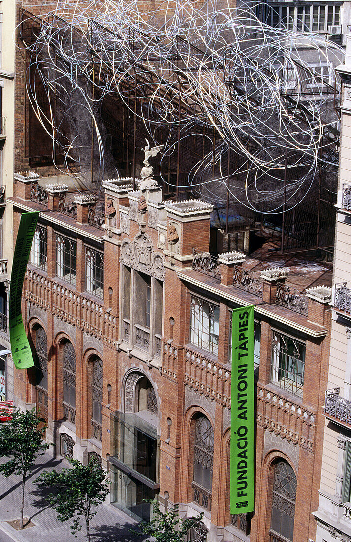 Fundació Antoni Tàpies museum at old Art Nouveau style building by Lluís Domènech i Montaner. Barcelona. Spain