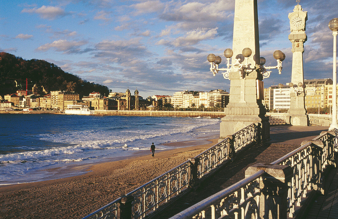 La Concha-Promenade. San Sebastián-Donostia. Guipúzcoa. Euskadi. Spanien