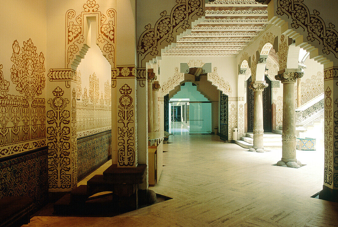 Interior staircase of Casa Macaya (built 1901) by Josep Puig i Cadafalch. Barcelona. Spain