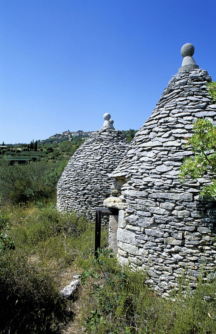 Bories (stone huts used as sheep stables). Gordes. Vaucluse. Provence. France