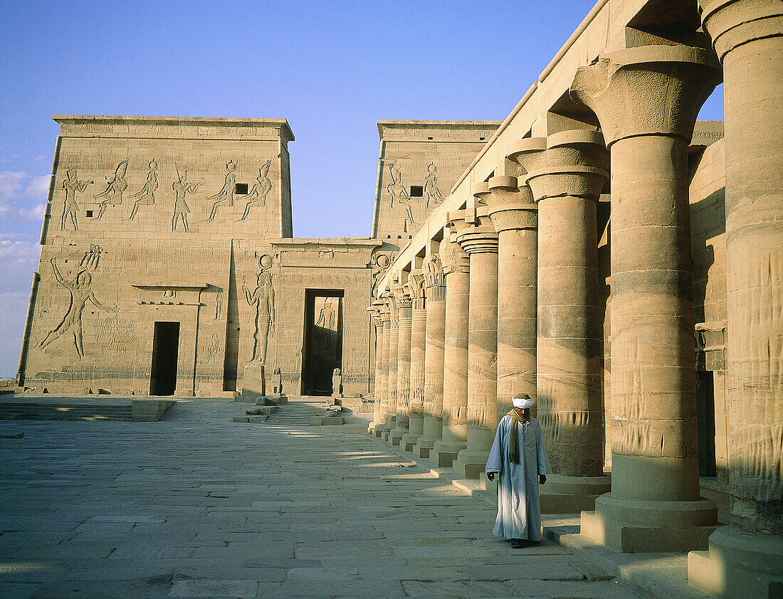 Main yard. Philae Temple. Aswan. Egypt