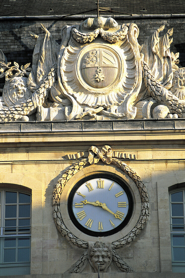 City hall clock. Dijon. Cote d Or. Burgundy. France