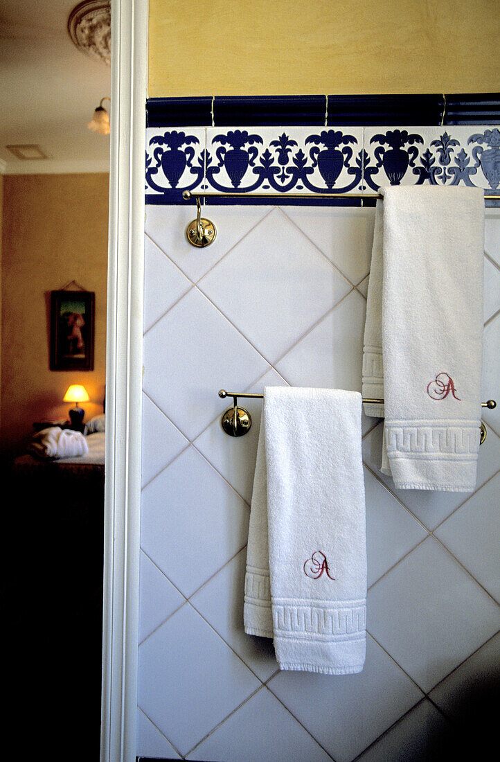 Bathroom in a suit of the Taberna del Alabardero hotel-restaurant. Sevilla, Spain