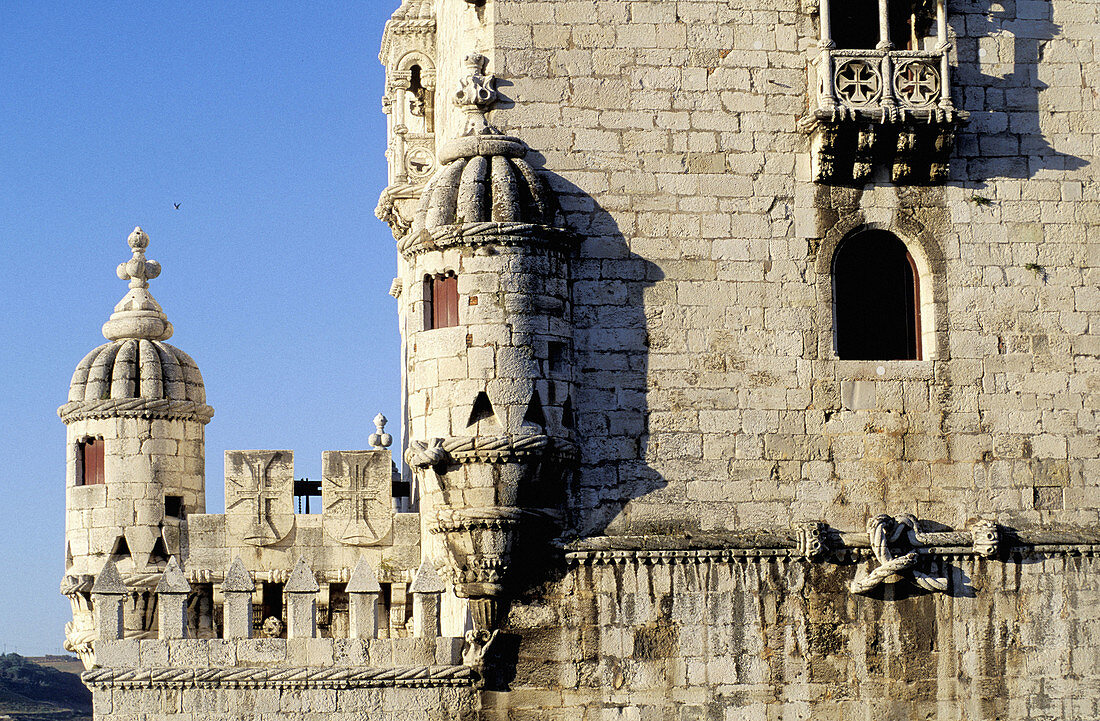 Belem Tower, built on Tagus river from 1515 to 1525. Lisbon. Portugal