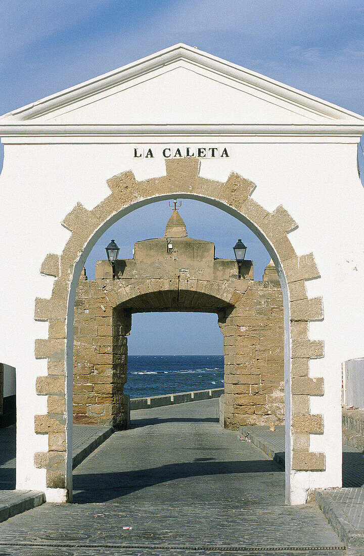 La Caleta gate to road for San Sebastián fort. Cádiz. Spain