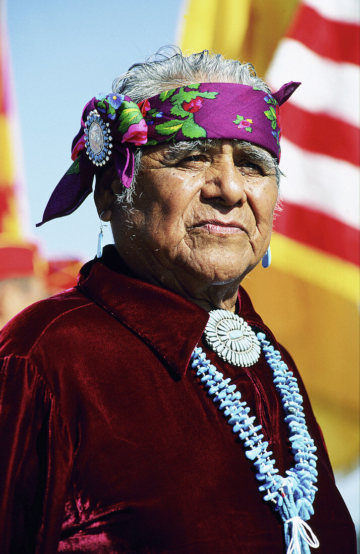 Medicine man portrait, Window Rock Navajo festival. Arizona. USA