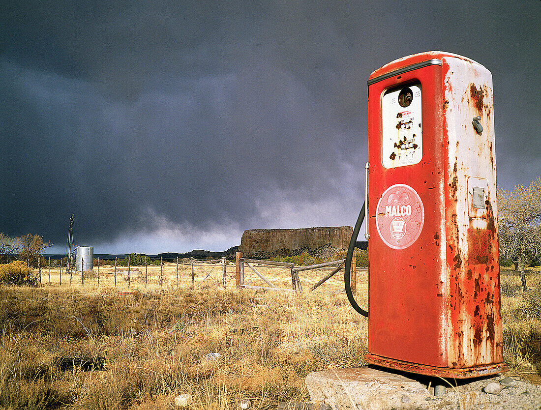 Abandoned gas station in Navajo reservation. New Mexico, USA