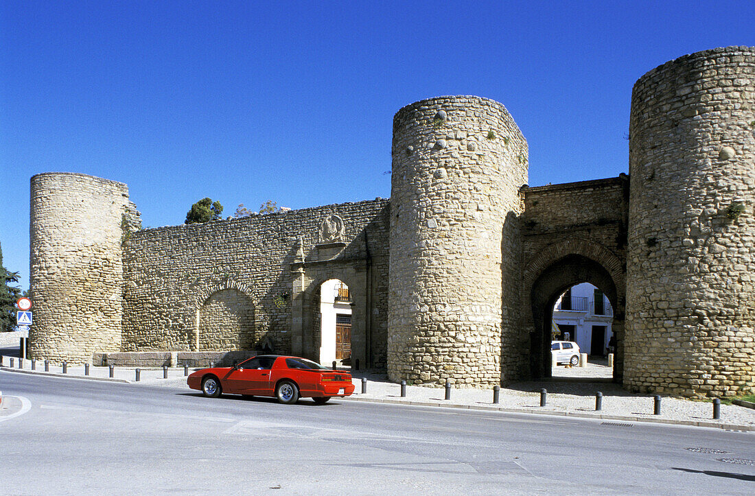 Town walls in Ronda. Málaga province, Spain