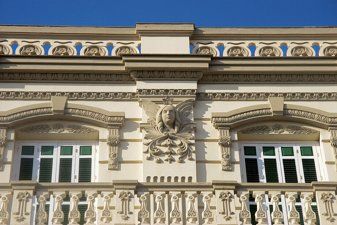 Modernist building on Avenida Juan Carlos I Rey at Melilla. Spain.