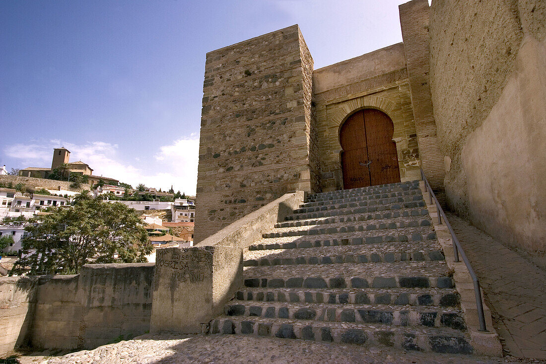 Moorish door to the Albaicin at Granada: Monaitas door. Granada. Spain.